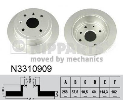 Тормозной диск NIPPARTS N3310909