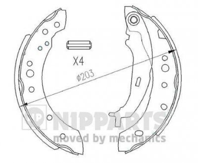 Гальмівні колодки NIPPARTS N3505043