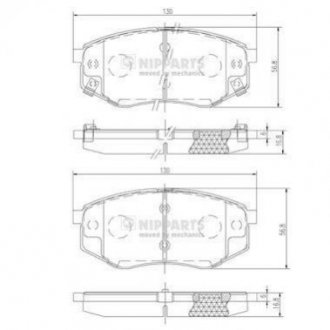 Тормозные колодки, к-кт. NIPPARTS N3600545