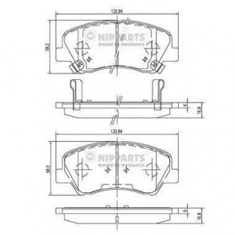 Тормозные колодки, к-кт. NIPPARTS N3600550