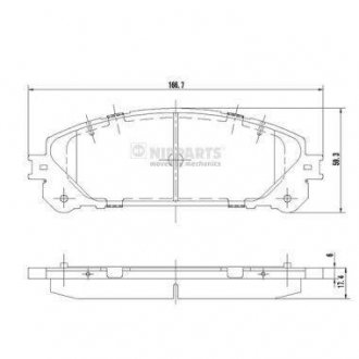 Колодки тормозные диск. Lexus NX; RX 12- NIPPARTS N3602139