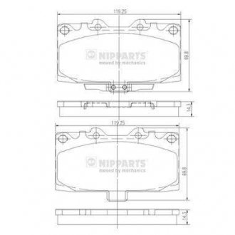 Гальмівні колодки NIPPARTS N3607022