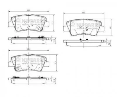Гальмівні колодки NIPPARTS N3610314