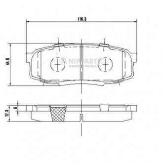 Тормозные колодки, к-кт. NIPPARTS N3612043