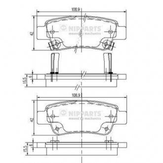 Комплект тормозных колодок, дисковый тормоз NIPPARTS N3614019