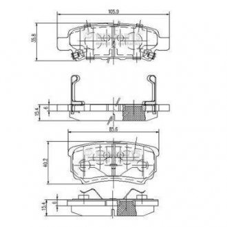 Тормозные колодки, к-кт. NIPPARTS N3615015