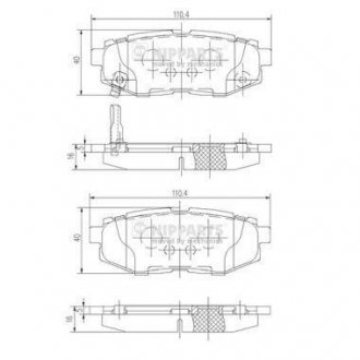 Тормозные колодки, к-кт. NIPPARTS N3617006