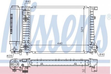 Радіатор BMW 3 E30(82-)316 i(+)[OE 1.719.303] NISSENS 60703A (фото 1)