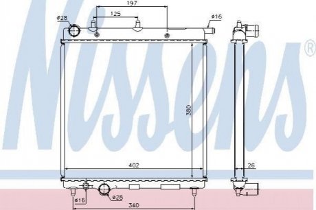 Радіатор CN C3(02-)1.4 i(+)[OE 1330.C1] NISSENS 61279