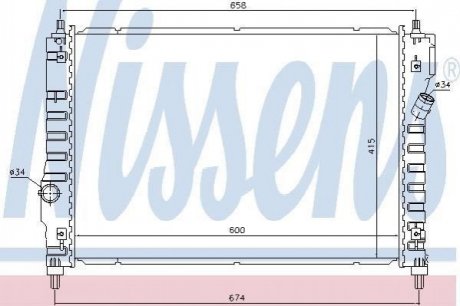 Радіатор CHEVROLET AVEO (T250, T255) (05-) 1.2 i 16V NISSENS 61628