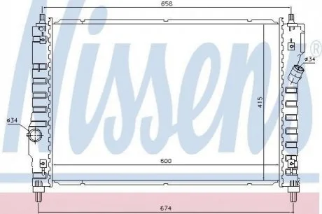 Радиатор CHEVROLET AVEO (T250, T255) (05-) 1.2 i 16V NISSENS 61628