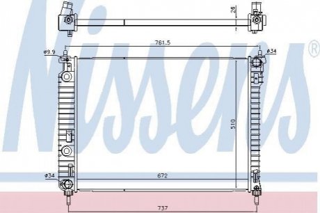 Радіатор CHEVROLET CAPTIVA (C100, C140) (06-) 2.4 i NISSENS 616905