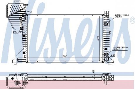 Радиатор DODGE SPRINTER(03-)2500(+)[OE 5104117AA] NISSENS 62597A