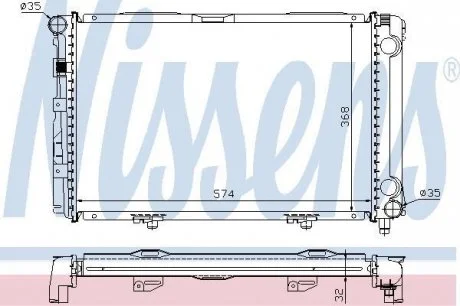Радіатор MB 190 W 201(82-)2.0 D(+)[OE 201 500 08 03] NISSENS 62671A