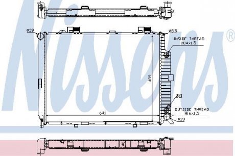 Радіатор MB E W 210(95-)E 300 D(+)[OE 210 500 12 03] NISSENS 62689A