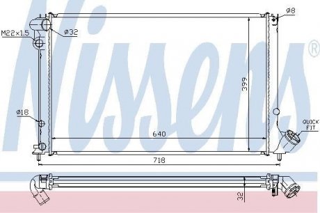 Радиатор PT 406(95-)1.8 i(+)[OE 1301.FP] NISSENS 63732