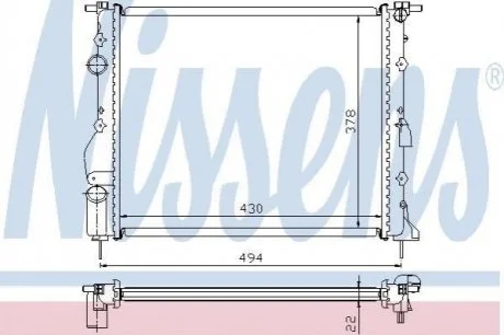 Радіатор системи охолодження NISSENS 63884