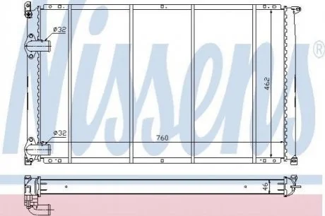 Радіатор OP ARENA(98-)2.5 D(+)[OE 77 01 043 670] NISSENS 63922