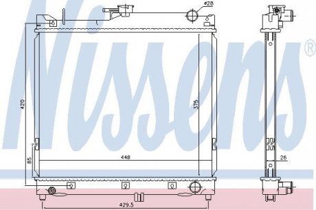 Радіатор SZ JIMNY(98-)1.3 i 16V(+)[OE 17700-82A00] NISSENS 64162