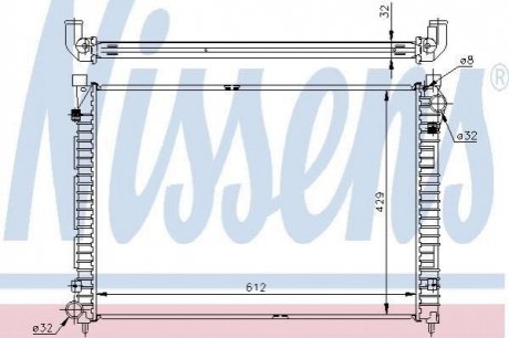 Радіатор LD ROV FREELANDER(97-)1.8 i 16V[OE ESR 4197] NISSENS 64301A