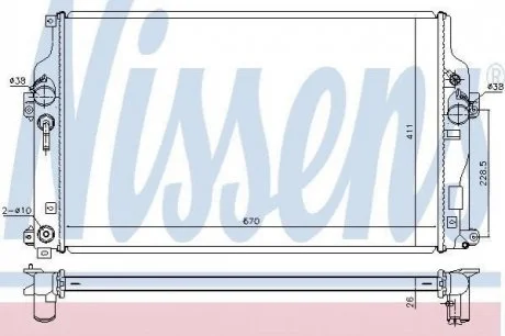 Радіатор TOYOTA RAV 4 IV (#A40) (12-) 2.2 D NISSENS 646865