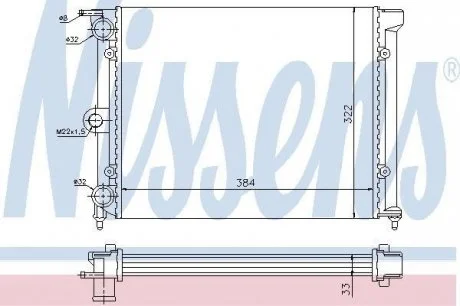 Радіатор SEAT TERRA(86-)900(+)[OE 867.121.253] NISSENS 651711
