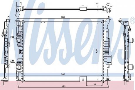 Радіатор NS QASHQAI(07-)1.6 16V[OE 21400-JD000] NISSENS 67364