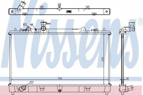 Радіатор MZ 6(07-)1.8 i 16V(+)[OE LF4J-15-200 B] NISSENS 68507