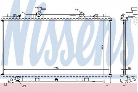 Радіатор MZ 6(07-)2.0 CDVi(+)[OE RF8G-15-200] NISSENS 68510