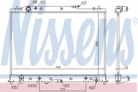 Радіатор MAZDA CX-9 (07-) 3.5 i V6 24V (+)[OE CY03-215-200 F] NISSENS 68525