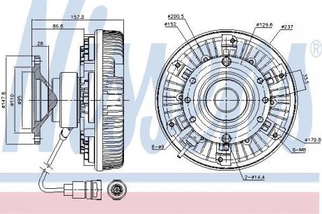 Вискомуфта вентилятора DAF XF 95 NISSENS 86028