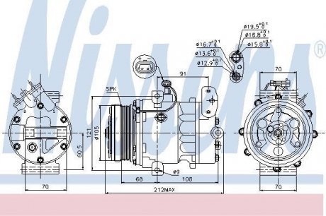 Компрессор OP ASTRA G(98-)1.2 i 16V(+)[OE 1854 092] NISSENS 89037