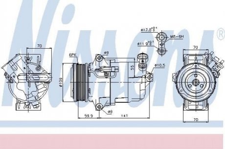 Компрессор OP ASTRA H(04-)1.9 CDTi(+)[OE 1854530] NISSENS 89041