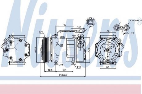 Компрессор PT 206(98-)2.0 i 16V(+)[OE 6453CL] NISSENS 89047