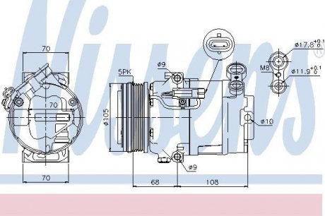 Компрессор OP ASTRA H(04-)1.2 i 16V(+)[OE 13124749] NISSENS 89050