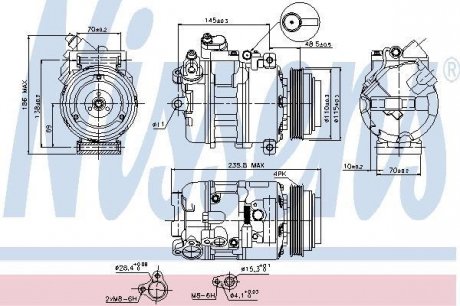 Компрессор B3(E46)3.3 i(+)[OE 64526916232] NISSENS 89080