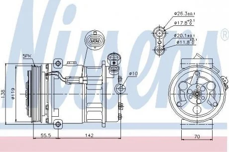 Компрессор OP SIGNUM(02-)1.8 i 16V(+)[OE 13217307] NISSENS 89157