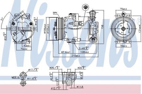 Компрессор OP ASTRA H(04-)1.2 i 16V(+)[OE 6854069] NISSENS 89215