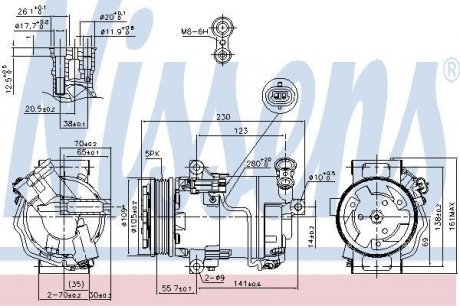 Компрессор OP ASTRA H(04-)1.6 i 16V(+)[OE 24466994] NISSENS 89216