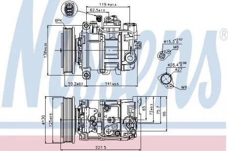 Компрессор AI A 4/S 4(00-)3.2 FSI(+)[OE 4E0260805AA] NISSENS 89236