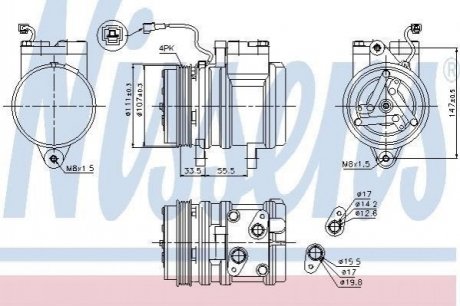 Компрессор DW MATIZ(98-)0.8(+)[OE 96314801] NISSENS 89275