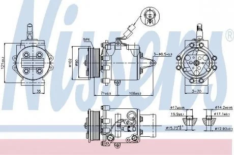 Компрессор MT COLT(04-)1.1 MPI(+)[OE 7813A138] NISSENS 89591
