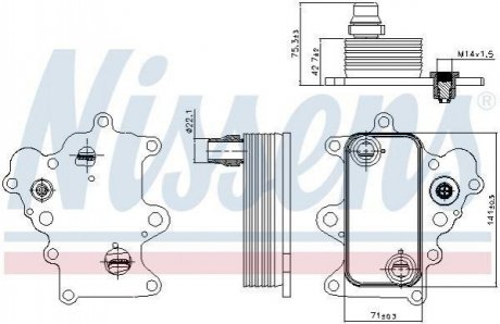 Масляный Радіатор FIAT 500 X (14-) 1.6 MJTD NISSENS 90885 (фото 1)