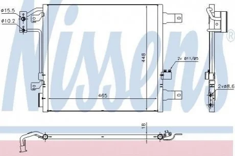 Конденсер JP WRANGLER(07-)2.8 CRD(+)[OE 55056631AA] NISSENS 940441