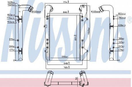 Интеркулер MAN M90, M2000 NISSENS 96975