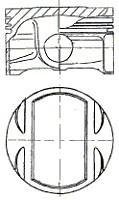 Поршень в комплекте на 1 цилиндр, STD NURAL 87-307700-00