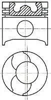 Поршень в комплекті на 1 циліндр, 1-й ремонт (+0,5) NURAL 87-422307-00