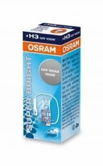 Лампа (картон 1шт) H3 12В 100Вт PK22S без гомологічного сертифікату Super Bright OSRAM 64153SB