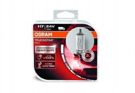 Лампочка H7 Truckstar Pro NG (набір, 2 шт, 24В, 70Вт, тип гнізда: PX26D) OSRAM 64215TSP-HCB