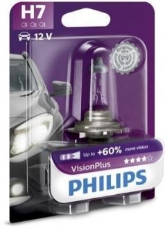 Автолампа H7 12V 55W PX26d VisionPlus +60% (1 шт. в блістері) PHILIPS 12972 VP B1
